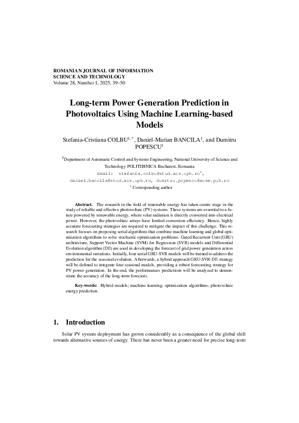 (PDF) Long-term Power Generation Prediction in Photovoltaics Using ...