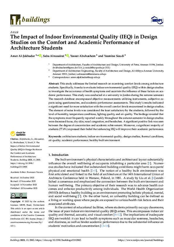 (PDF) The Impact of Indoor Environmental Quality (IEQ) in Design ...