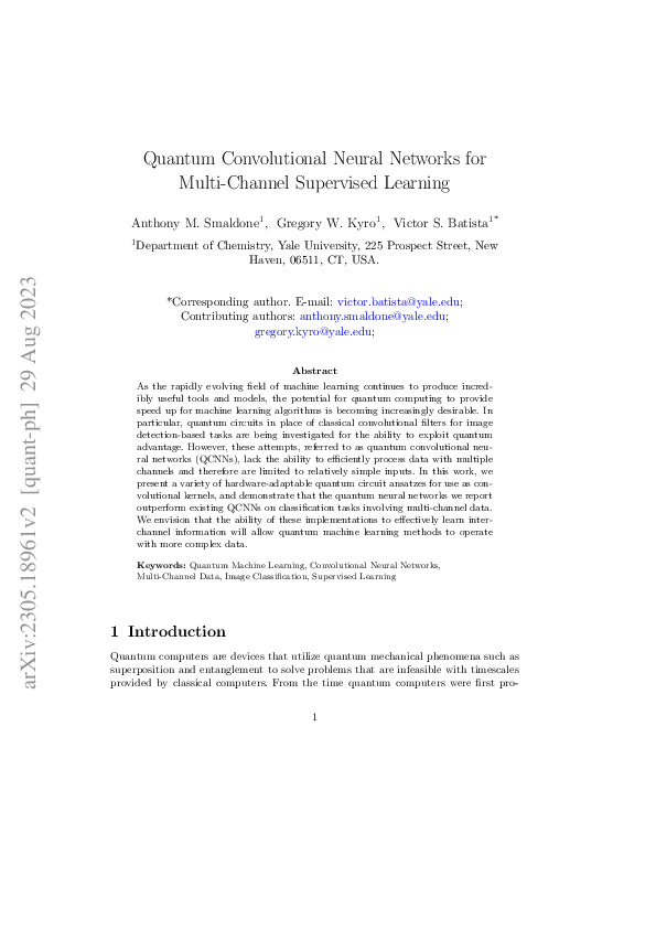 (PDF) Quantum Convolutional Neural Networks for Multi-Channel ...