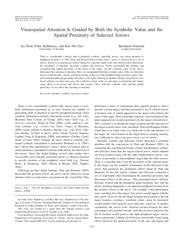 (PDF) Visuospatial attention is guided by both the symbolic value and ...