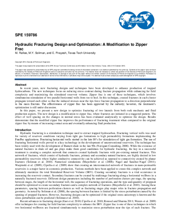 (PDF) Hydraulic Fracturing Design and Optimization: A Modification to ...