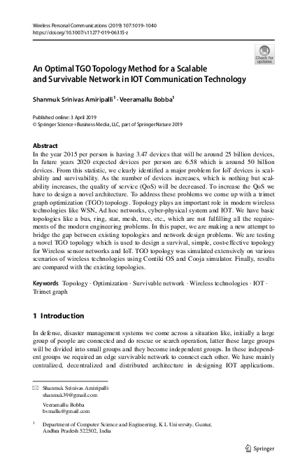 (PDF) An Optimal TGO Topology Method for a Scalable and Survivable ...