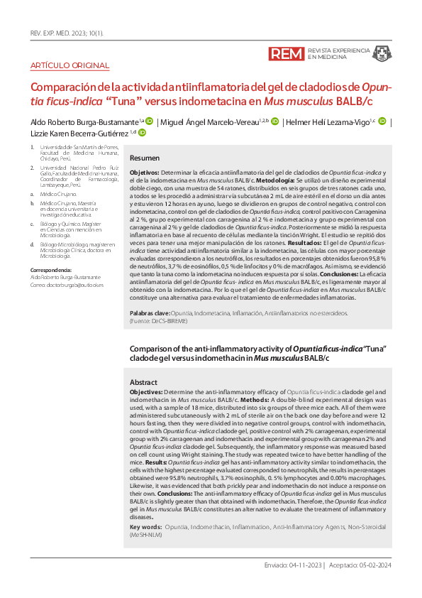 (PDF) Comparación de la actividad antiinflamatoria del gel de cladodios ...