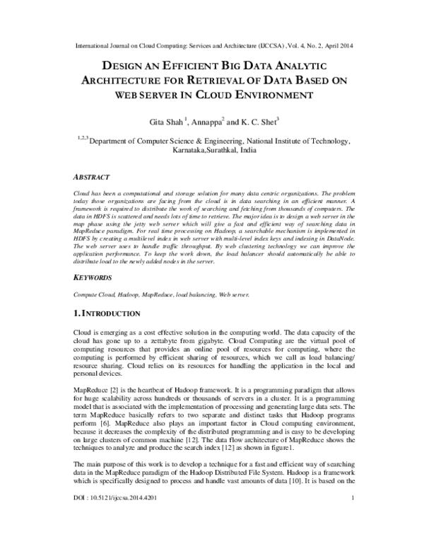 (PDF) Design an Efficient Big Data Analytic Architecture for Retrieval ...
