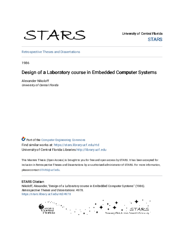 (PDF) Design of a Laboratory course in Embedded Computer Systems