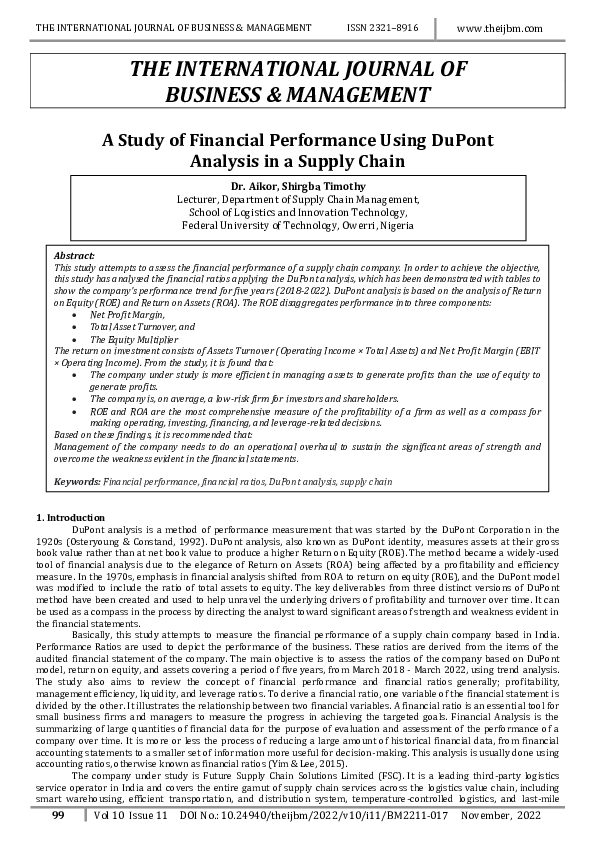 (PDF) THE INTERNATIONAL JOURNAL OF BUSINESS & MANAGEMENT A Study of ...