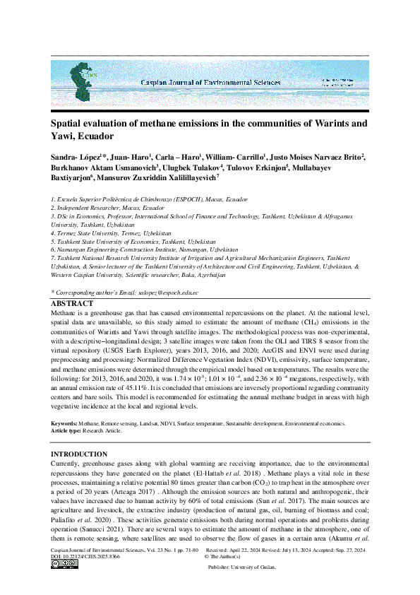 (PDF) Spatial evaluation of methane emissions in the communities of ...
