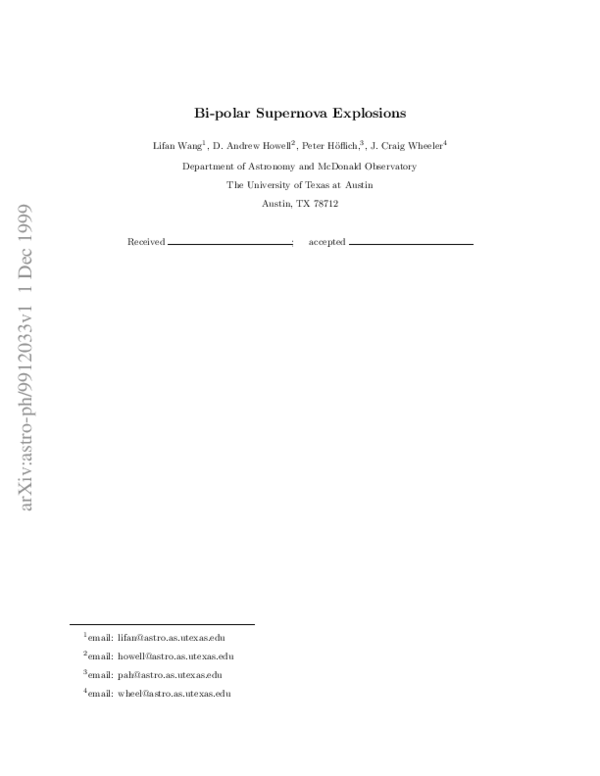 (PDF) Bi-polar supernova explosions