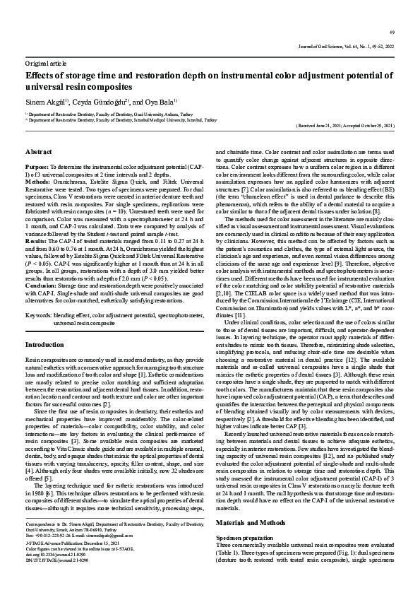 (PDF) Effects of storage time and restoration depth on instrumental ...