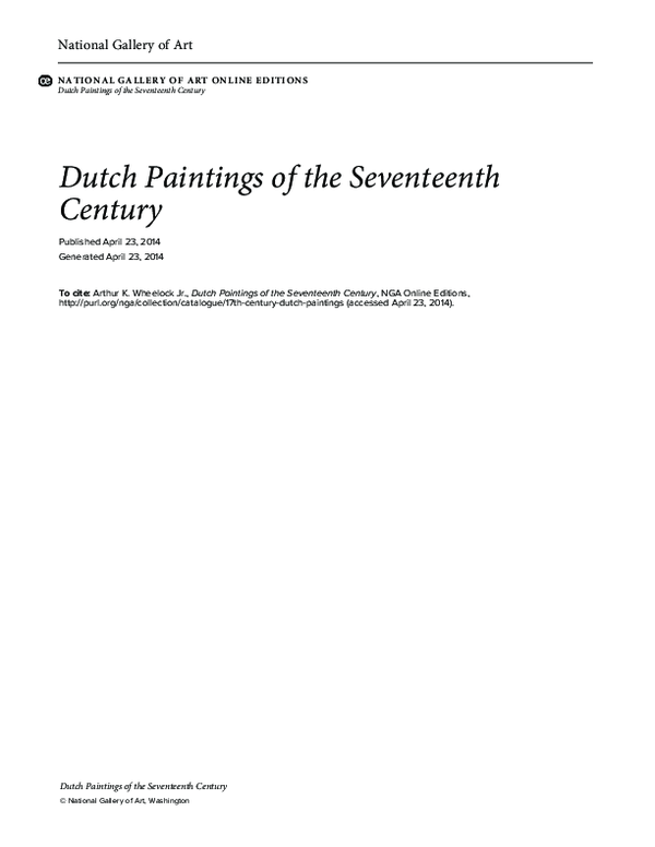 (PDF) Dutch Paintings of the Seventeenth Century