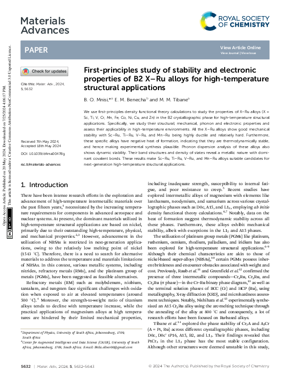 (PDF) First principles study of stability and electronic properties in ...