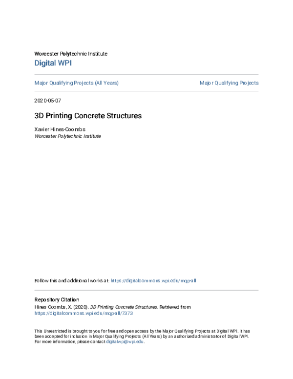 (PDF) 3D Printing Concrete Structures