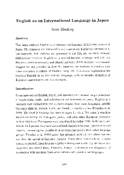 (PDF) English as an International Language in Japan