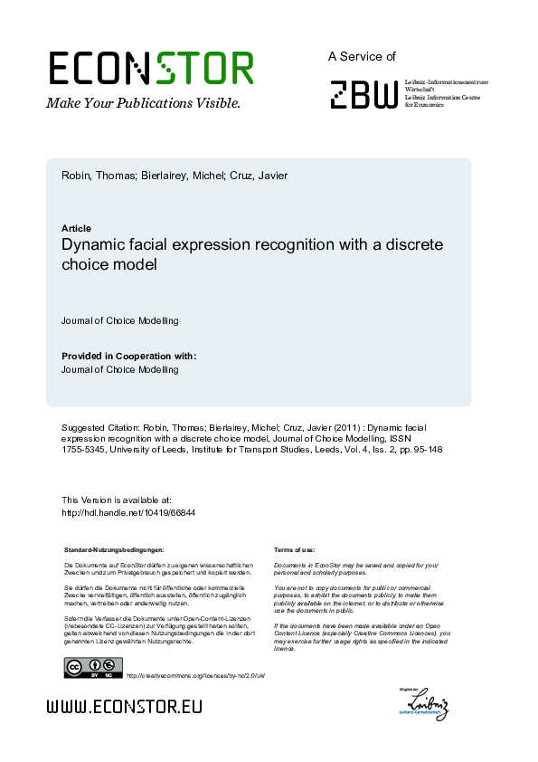 (PDF) Dynamic facial expression recognition with a discrete choice model