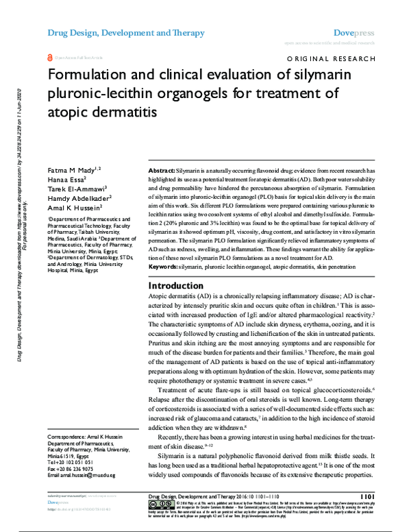 (PDF) Formulation and clinical evaluation of silymarin pluronic ...