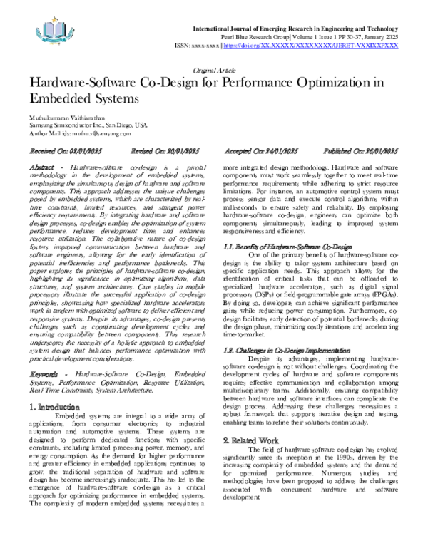 (PDF) Hardware-Software Co-Design for Performance Optimization in ...
