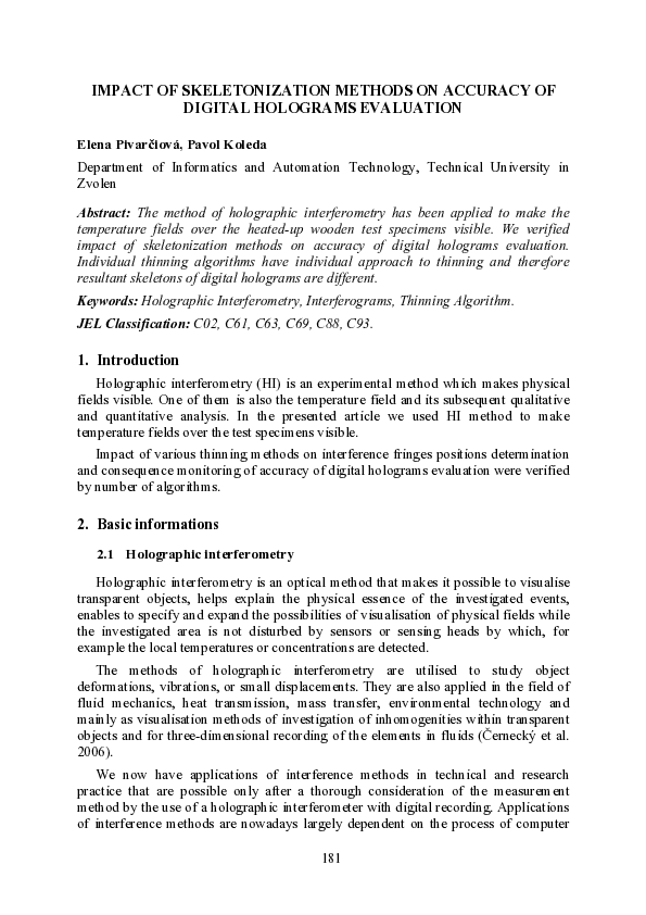 Impact of skeletonization methods on accuracy of digital holograms ...