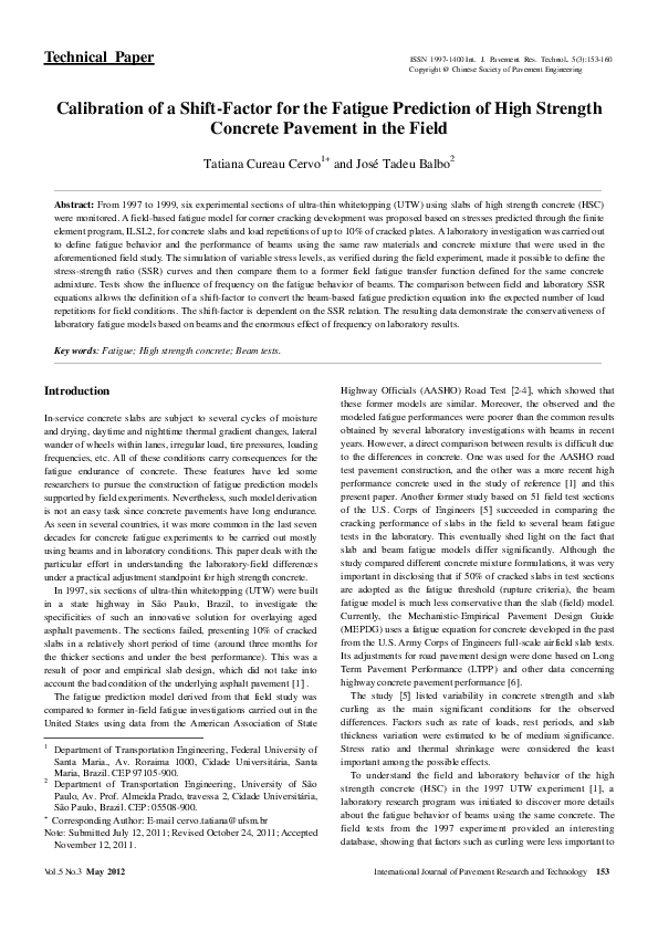 (PDF) Calibration of a Shift-Factor for the Fatigue Prediction of High ...