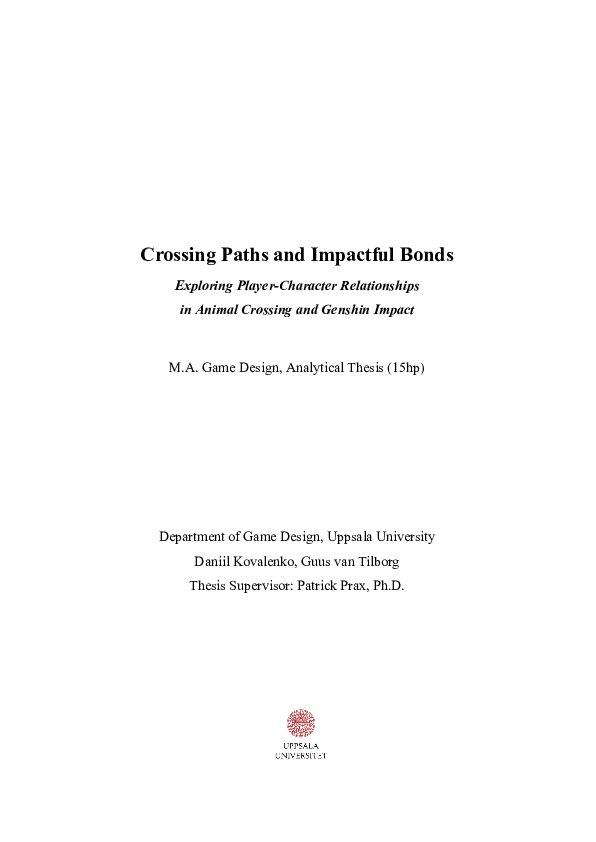 (PDF) Crossing Paths and Impactful Bonds Exploring PlayerCharacter