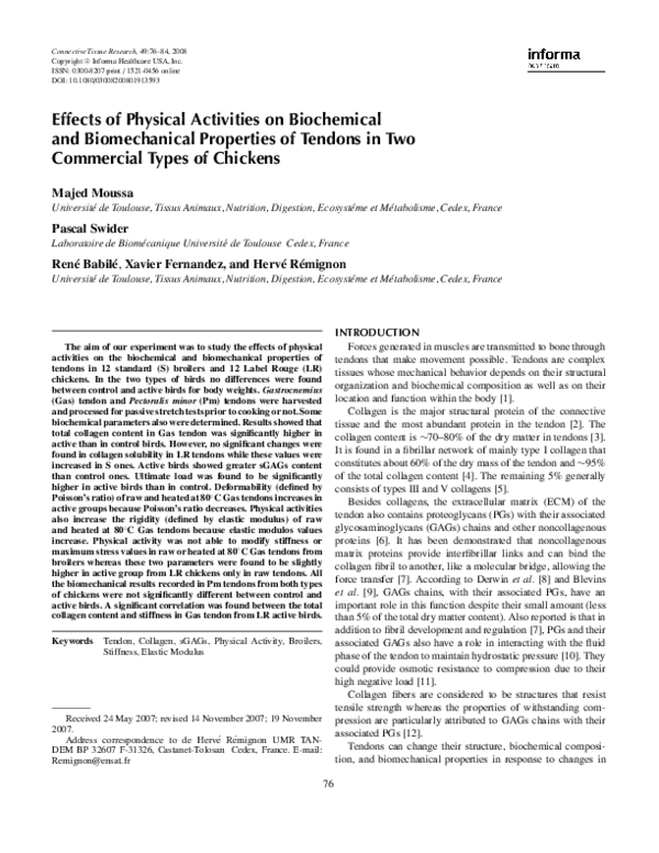 (PDF) Effects of Physical Activities on Biochemical and Biomechanical ...