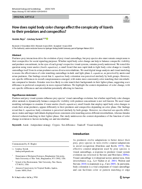 (PDF) How does rapid body color change affect the conspicuity of ...
