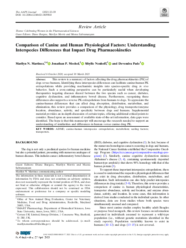 (PDF) Comparison of Canine and Human Physiological Factors ...