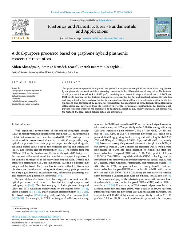 (PDF) A dual-purpose processor based on graphene hybrid plasmonic ...