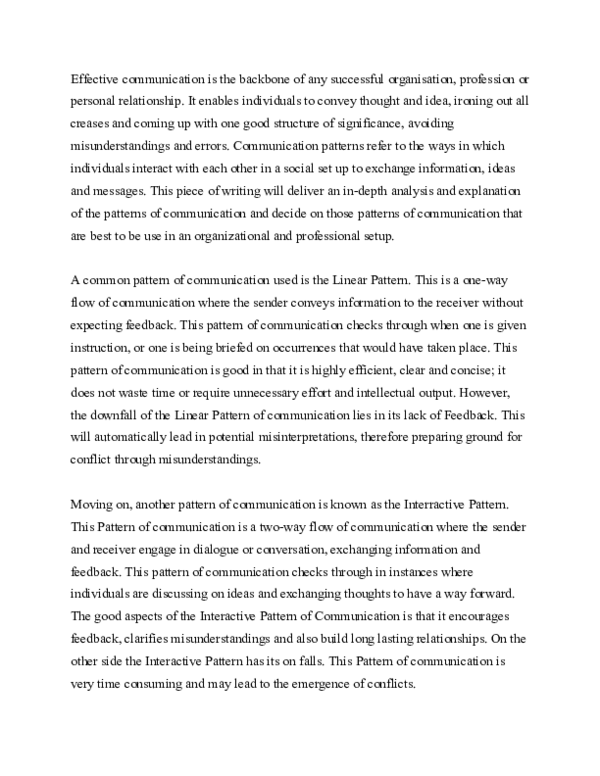 (PDF) Patterns Of Communication