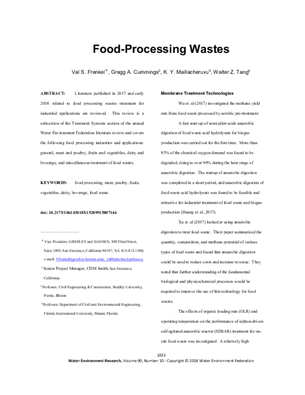 (PDF) Food-Processing Wastes