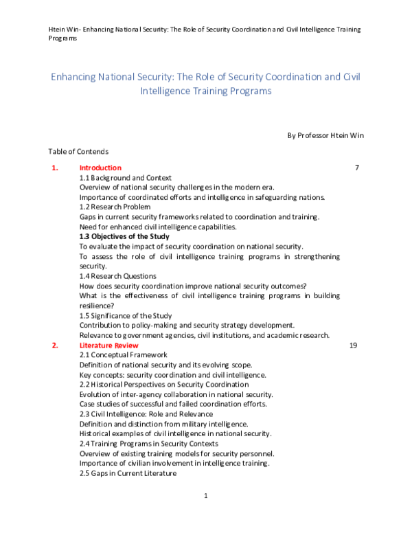 (PDF) Enhancing National Security: The Role of Security Coordination ...