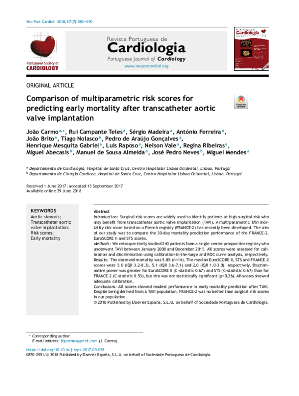 (PDF) Comparison of multiparametric risk scores for predicting early ...