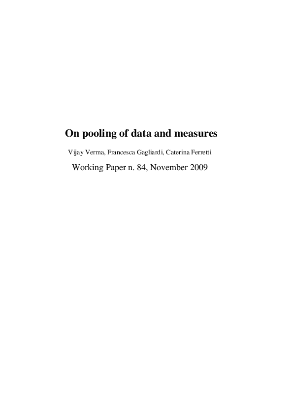 (PDF) On pooling of data and measures