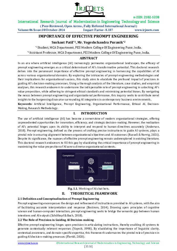 (PDF) IMPORTANCE OF EFFECTIVE PROMPT ENGINEERING
