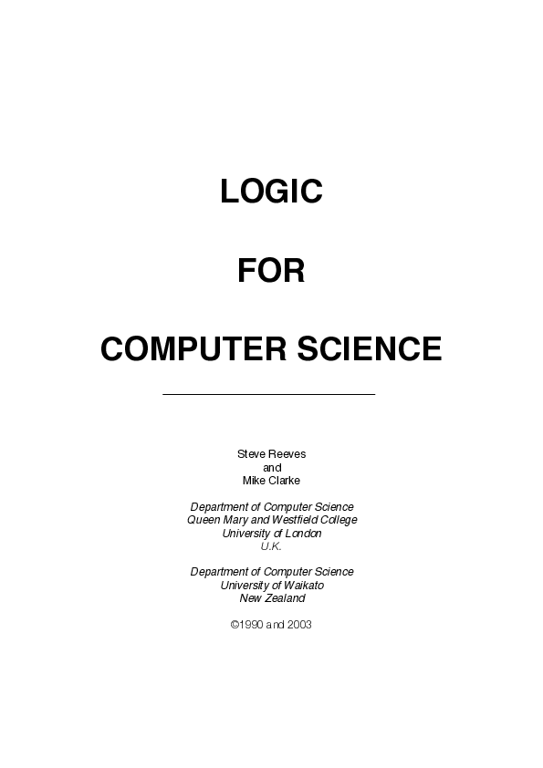 (PDF) Logic for computer science