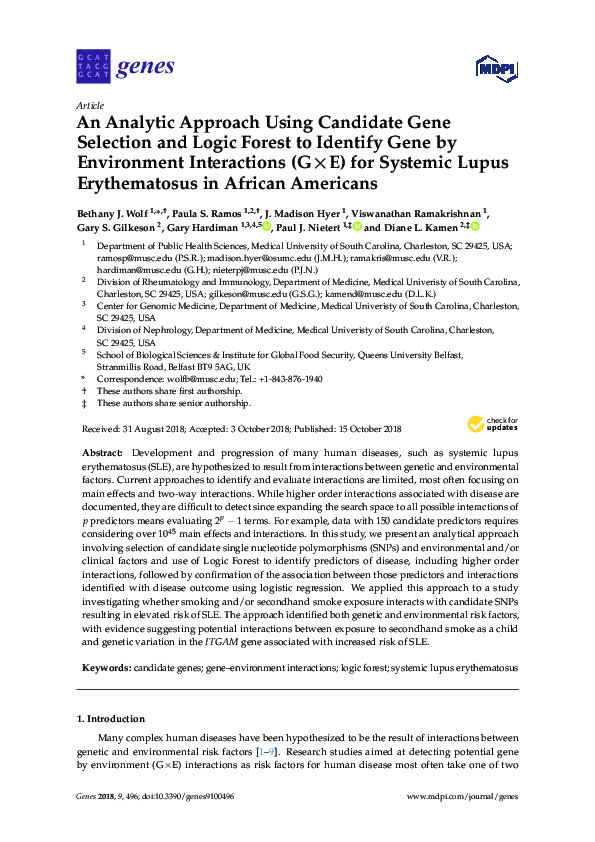 (PDF) An Analytic Approach Using Candidate Gene Selection and Logic ...