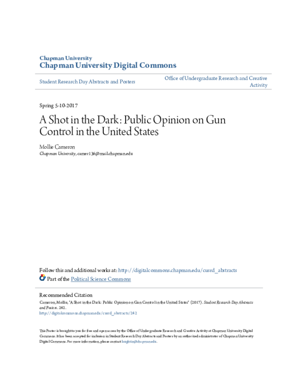 (PDF) A Shot in the Dark: Public Opinion on Gun Control in the United ...