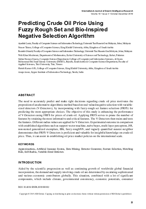 (PDF) Predicting Crude Oil Price Using Fuzzy Rough Set and Bio-Inspired ...