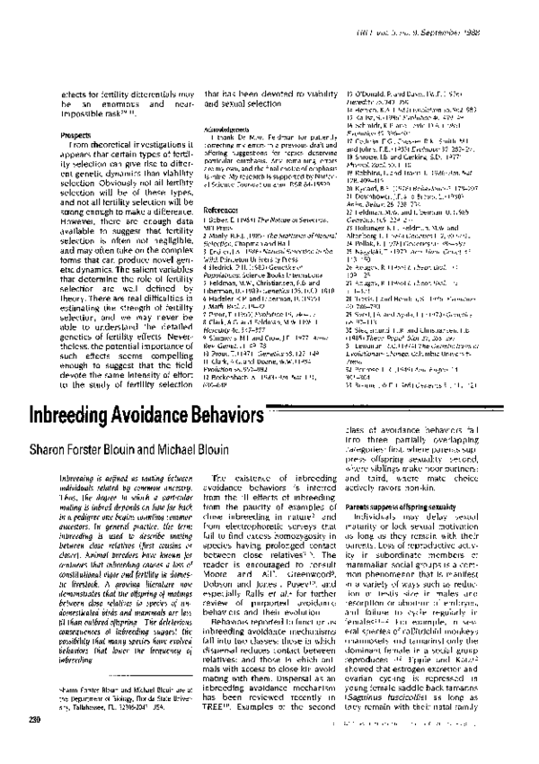 (PDF) Inbreeding avoidance behaviors