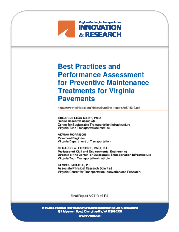 (PDF) Best practices and performance assessment for preventive ...