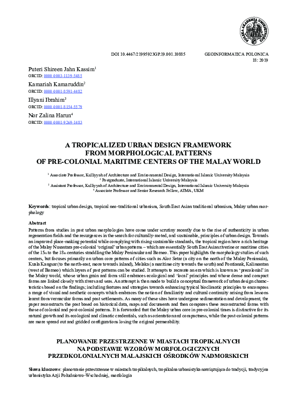 (PDF) A Tropicalized Urban Design framework from morphological patterns ...