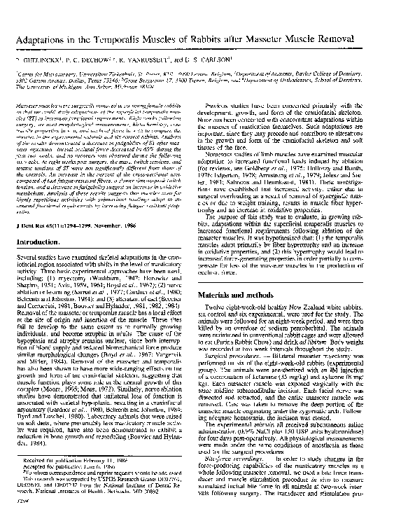 (PDF) Adaptations in the Temporalis Muscles of Rabbits after Masseter ...