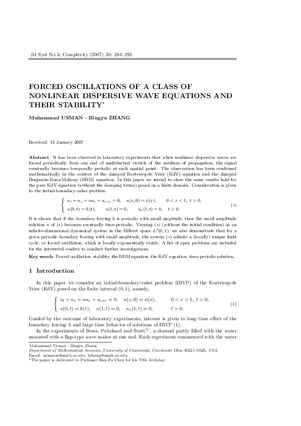 (PDF) Forced Oscillations of a Class of Nonlinear Dispersive Wave ...