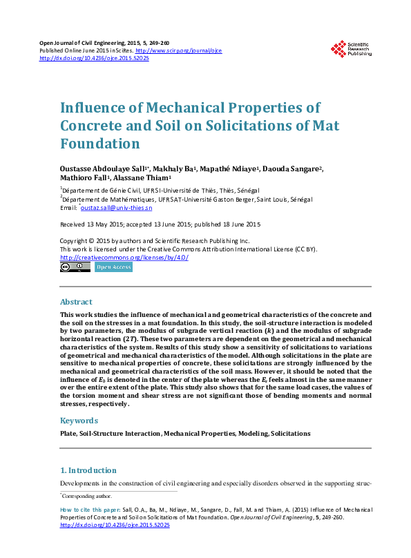 (PDF) Influence of Mechanical Properties of Concrete and Soil on ...