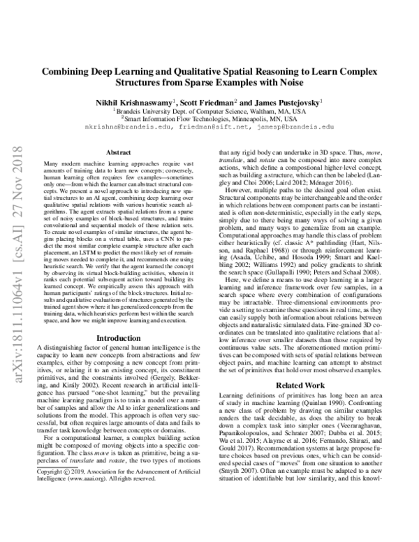 (PDF) Combining Deep Learning and Qualitative Spatial Reasoning to ...