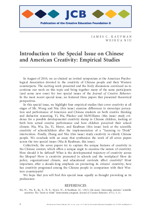 (PDF) Introduction to the Special Issue on Chinese and American ...