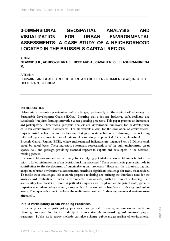 (PDF) 3-DIMENSIONAL GEOSPATIAL ANALYSIS AND VISUALIZATION FOR URBAN ...