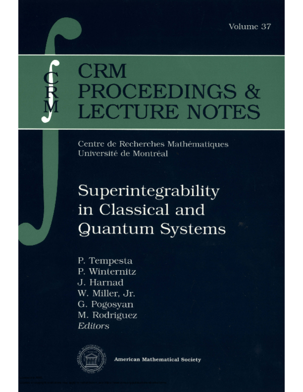 (PDF) Towards a classification of cubic integrals of motion