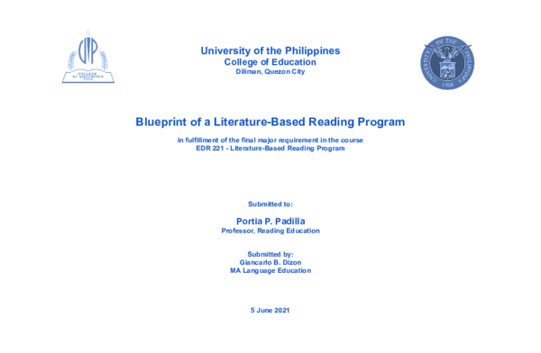 (PDF) Blueprint of a Literature Based Reading Program