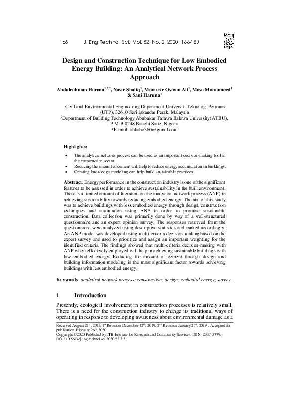 (PDF) Design and Construction Technique for Low Embodied Energy ...