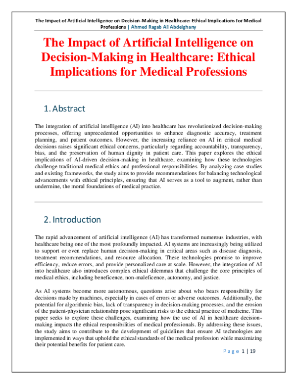 (PDF) The Impact of Artificial Intelligence on Decision-Making in ...